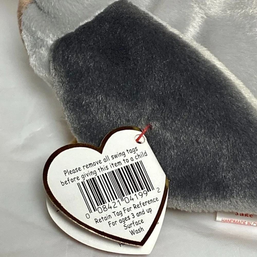 Ty Beanie Baby Original Jake Retired PE Pellets W/Rare Tag Errors Red Stamp #402